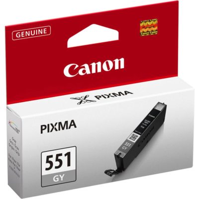 Canon Pixma CLI-551 Gy ChromaLife 100+ Ink Cartridge, Grey Single Pack, 6512B001 Canon Pixma CLI-551 Gy ChromaLife 100+ Ink Cartridge, Grey Single Pack, 6512B001